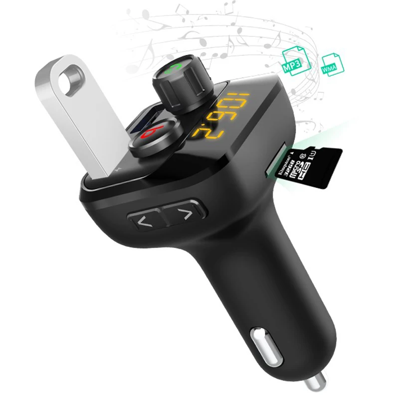 
Amazon Best Selling Handsfree fm transmitter 5.0 version,support QC3.0 quick charge 
