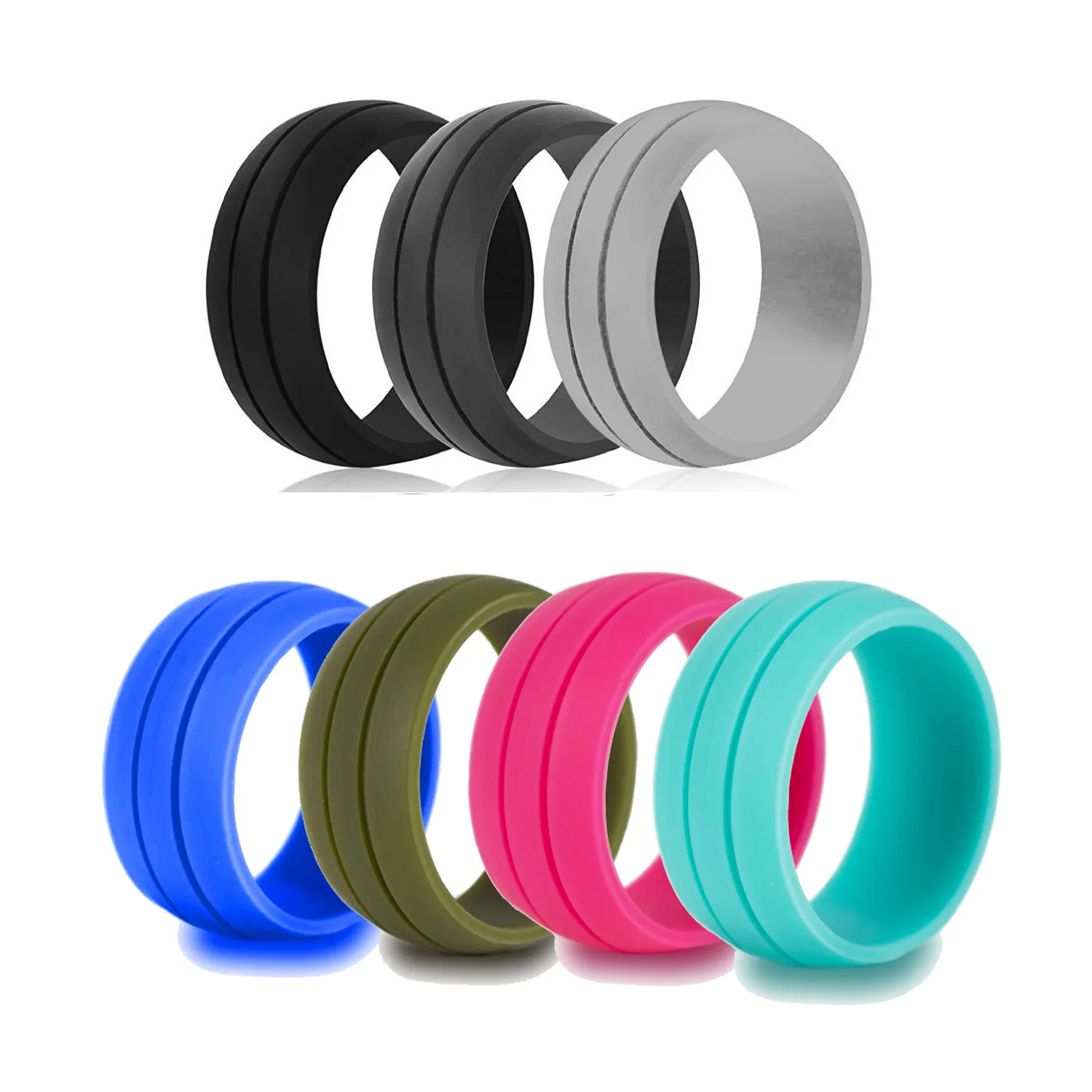 v shaped grooves 2mm thicken comfortable rubber wedding bands men durable waterproof yoga training gym exercise silicon rings