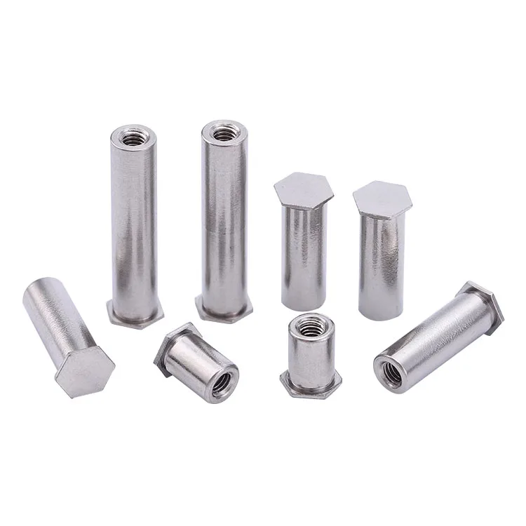 Customized 3.5M4   Stainless Steel  Hex Head  threaded  Blind  Self Clinching standoff for Bottom hole 7.2mm
