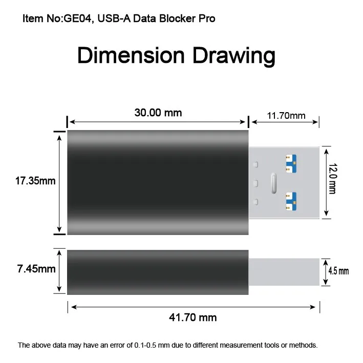 Super Charger  5V-20V 2A-5A GE04 Metal USB 3.0 Data Blocker Pro with Custom Logo Printing