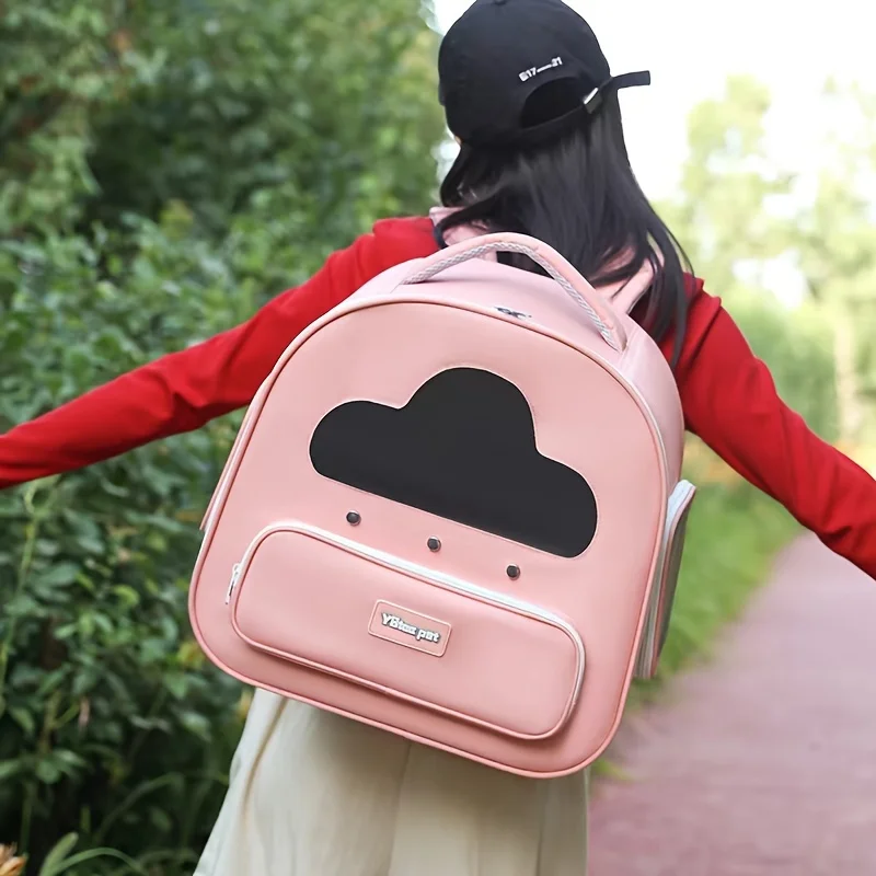 Hot Selling Customizable Small Size PU Shoulder Backpack for Pets Luxury Pet Carrier Zipper Closure Outdoor Travel Dogs Cats