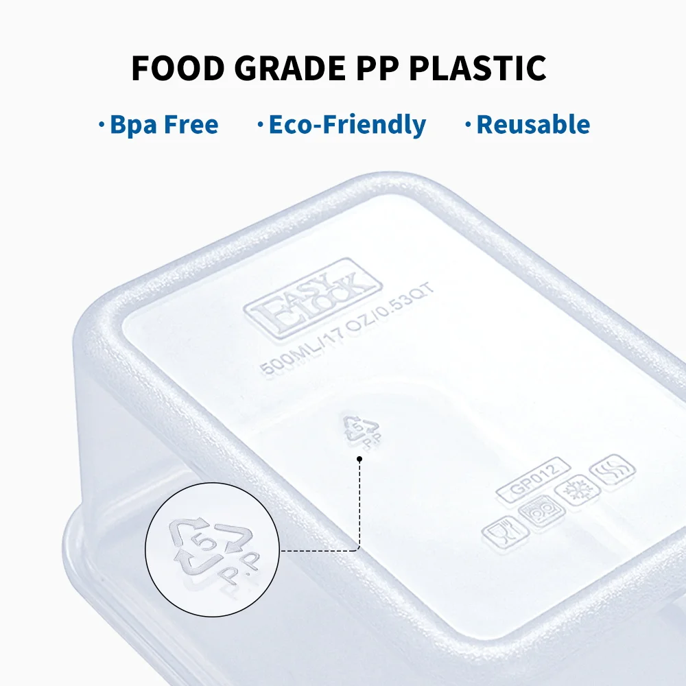 Refrigerator dry clear bpa free kids plastic kitchen organizer clip lock airtight stackable food storage container with lids