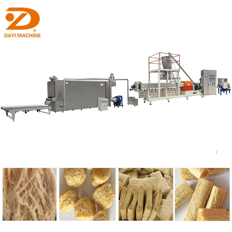 China best selling small vegetarian soya meat chunk tvp textured soy protein making machine soya meat making equipment