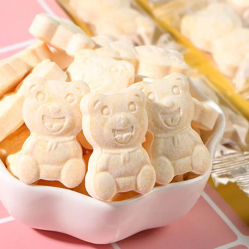 Children Cute Cartoon Pattern Sweet Tablet Bears Candy Milk Tablet Candy Bear Hard Candy