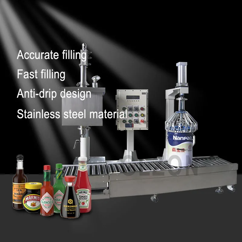 Semi-automatic solvent additive sulfuric acid nitric acid oil barrel filling machine