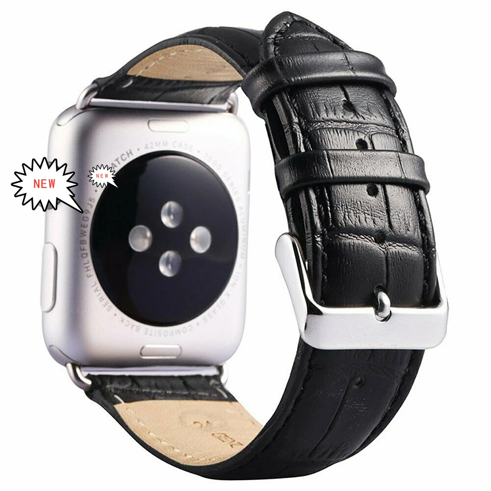  Ремешок из кожи крокодила для Apple Watch Band Series 6 SE 5 T500 W26 дизайнерский браслет iWatch 44 42 40 38 22
