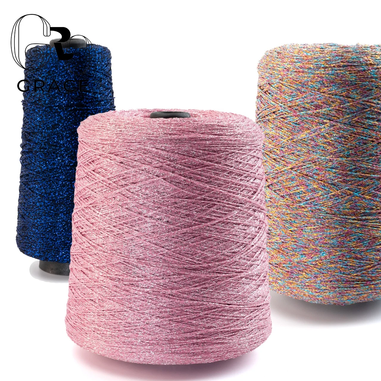 Mix-Color Knitting Thread With Sparkling PET Blend Fancy Yarns For knitwear and needlework Lurex Tubes Yarn