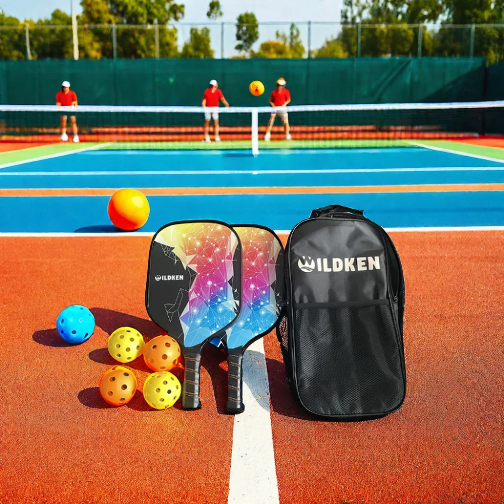 Fiberglass Pickleball paddle set 2paddle 4 Balls 1 bag 10mmPP honeycomb core Pickleball paddle set at low price
