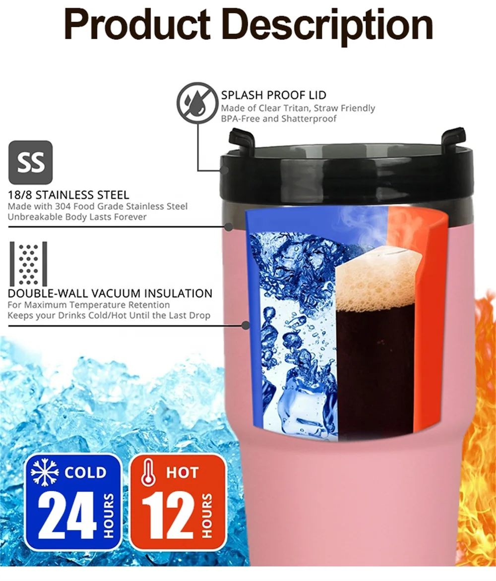 Custom Coffee Double Walled Vacuum Insulated Stainless Steel Tumbler Cups In Bulk 20oz Sublimation Yeticool Tumblers