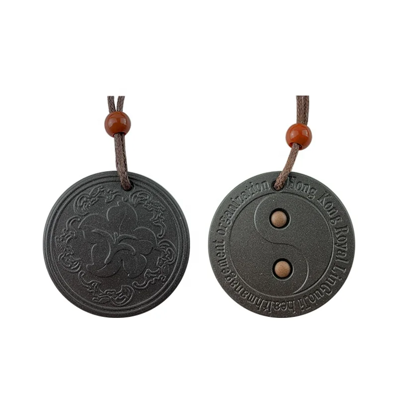 8012 New Design Japan Lava Stone Power Energy Germanium Quantum Pendant Necklace Factory