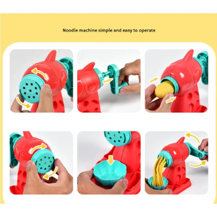 Kids Popular polymer clay set Noodle Machine Ice Cream DIY Simulation Play House Toy Set Plasticine Mold Tool Colored Clay Toys