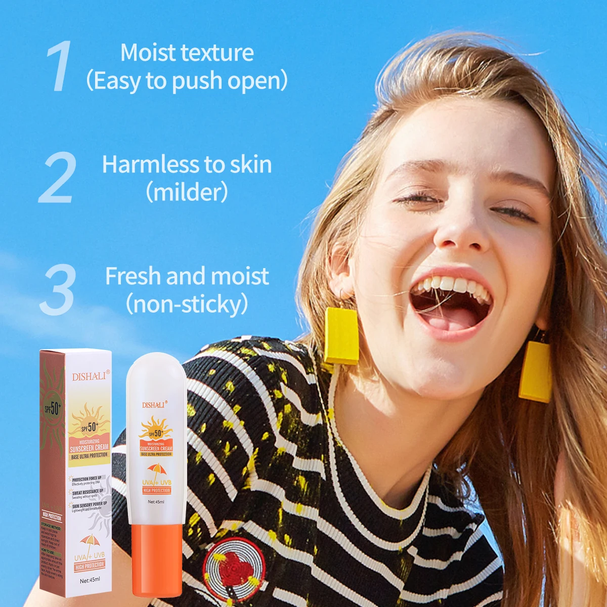 Private Label Vegan Sunscreen For Skin Spf 50 Organic Whitening Sun Screen Uva & Uvb Protection Sunblock Cream