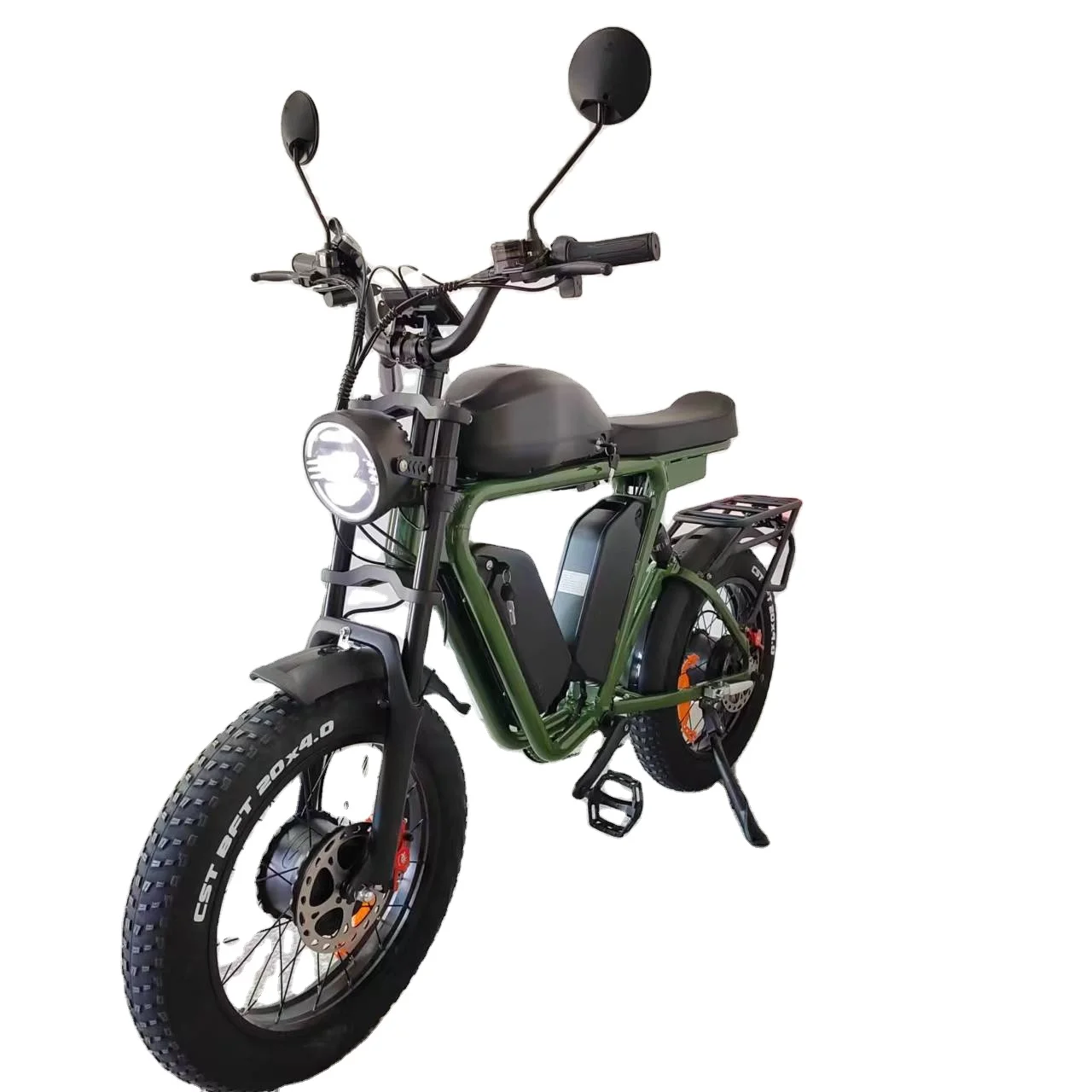 Electric Bike Dual Motor 2000W Triple Battery 52V 70Ah Full Suspension Hydraulic Brake Fat Tire Long Range Aluminum Frame