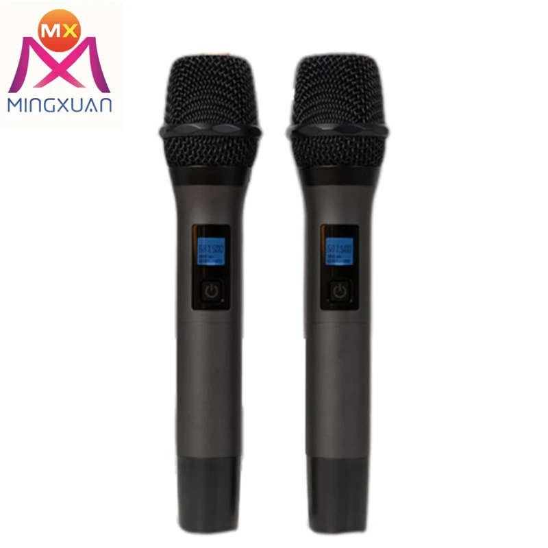 adjustable dual handheld wireless microphone professional uhf music recording equipment