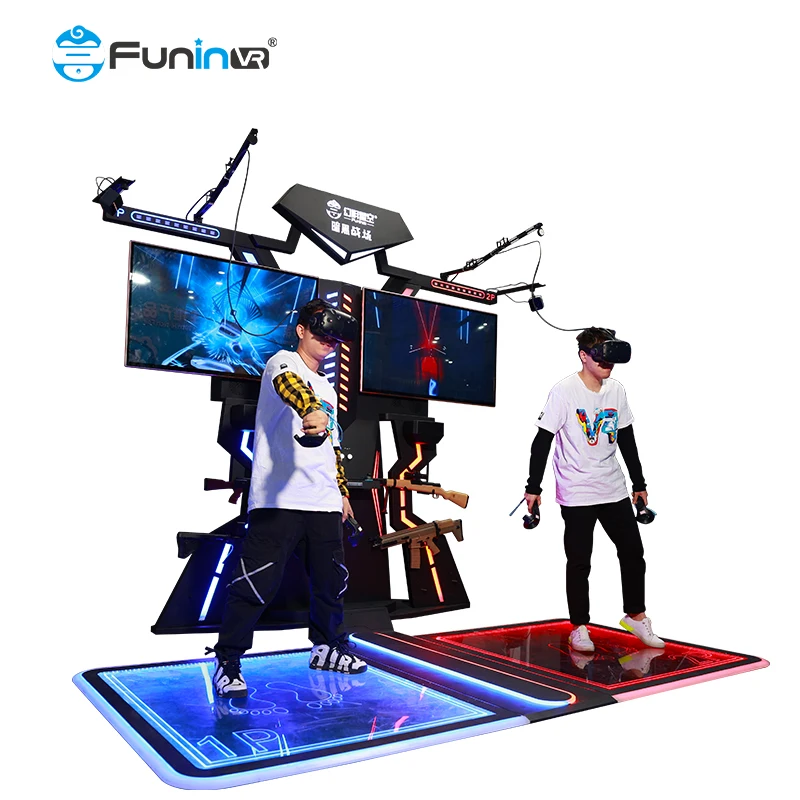VR Shooting Games 360 Degree Simulator Machine New Indoor Amusement Games Rock Space Technology 4 Players 46 Games FPS Arena <5