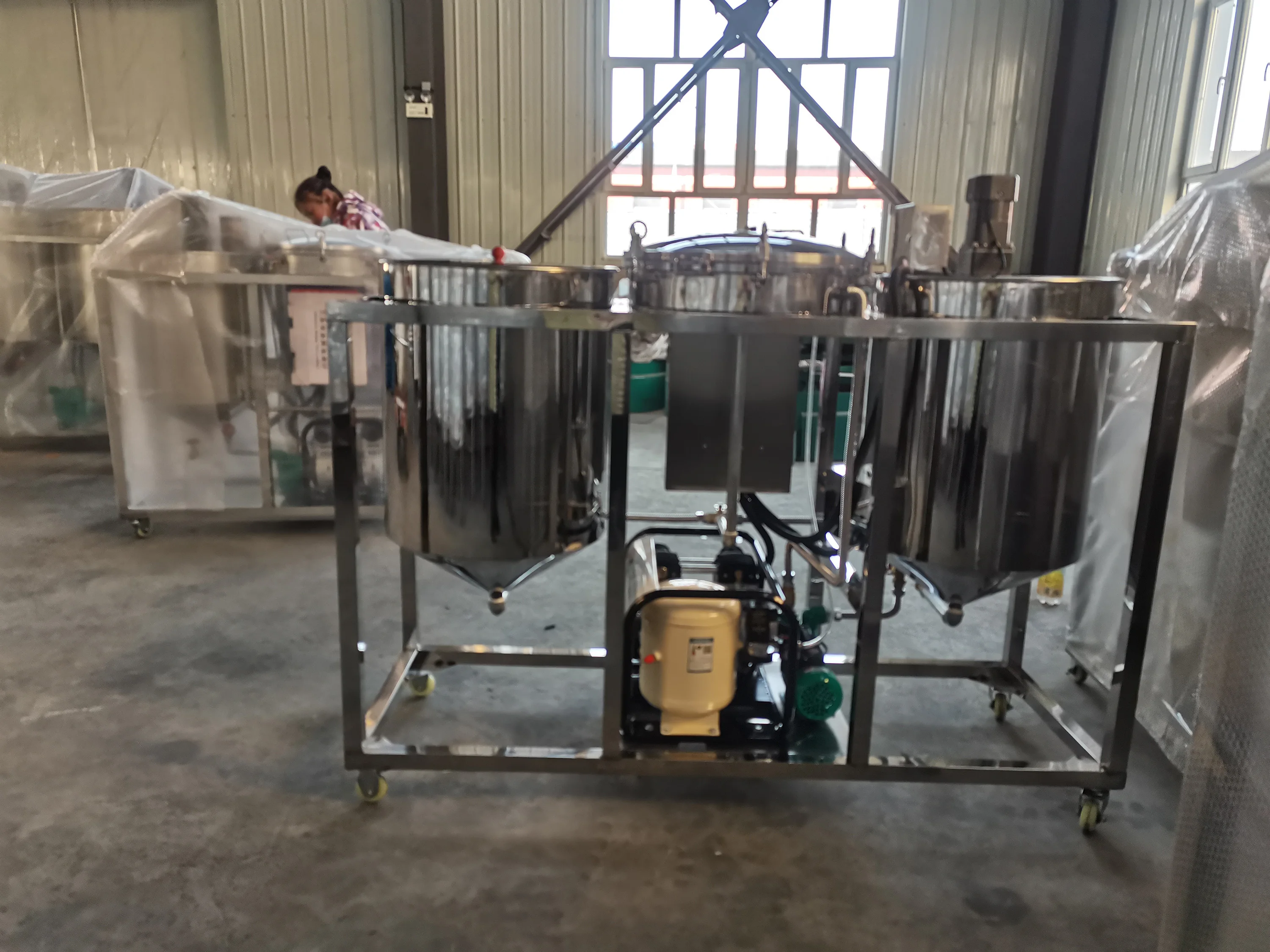 Vegetable Edible Rapeseed Soybean Peanut Oil Refining machine HJ-JLYJ200 Mustard Sunflower Cooking Oil Refinery plant