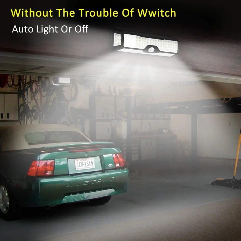 new product 1000 lumen 136 LED solar LED outdoor pir motion sensor wall light for garden