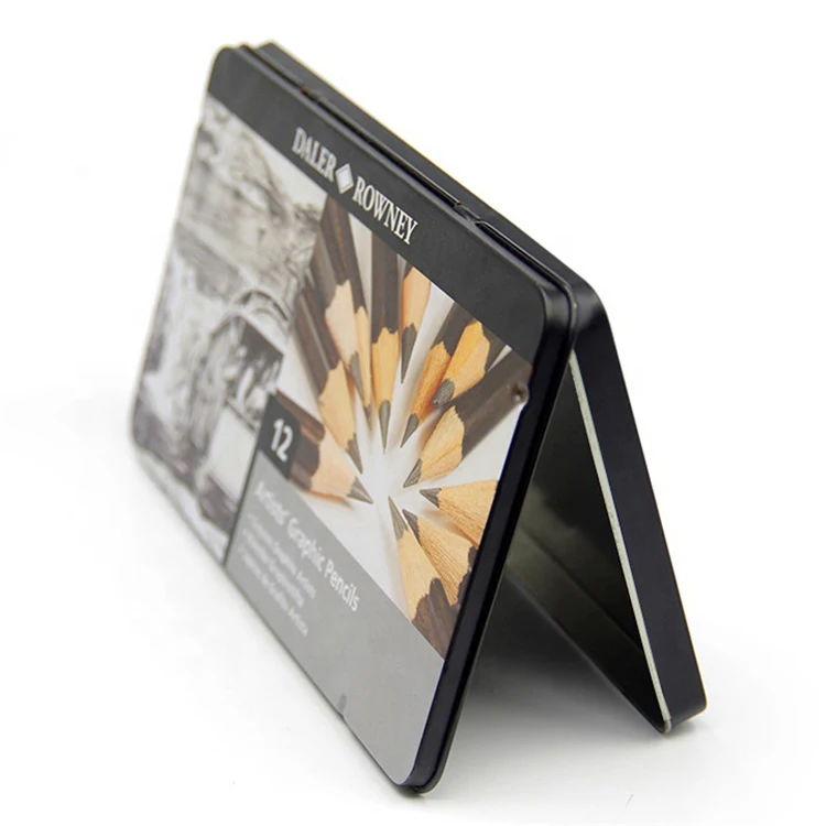 Amazon Best Sellers New Design Cheap Rectangular Pencil Metal Can Hinged Tin Box Pencil Case WIth Hinge Lid