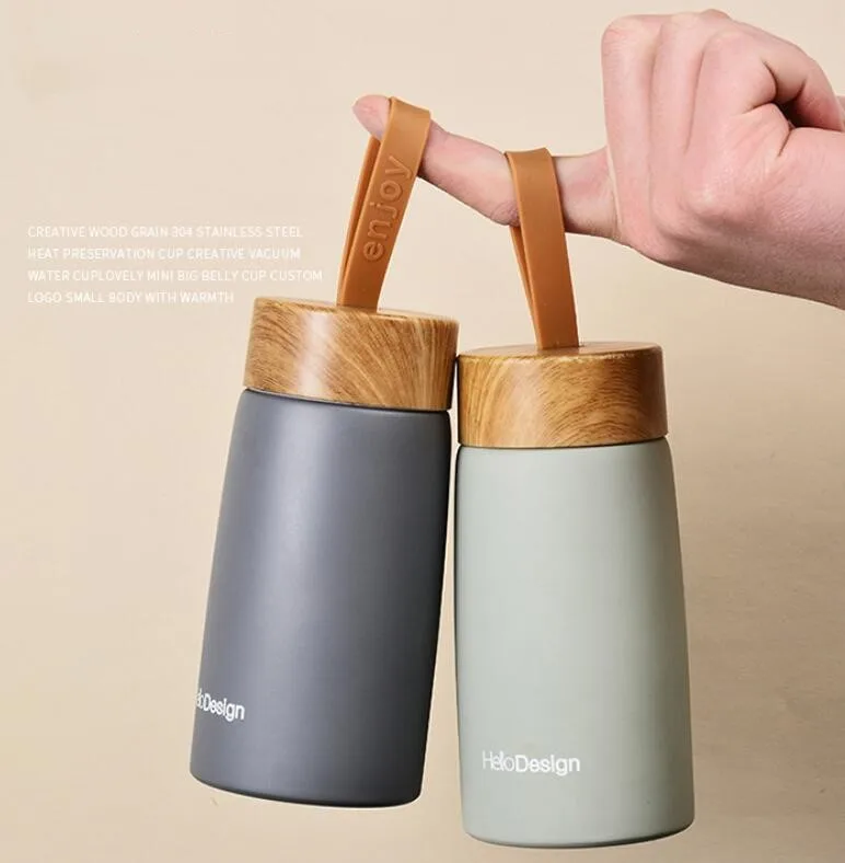 304 стакан из нержавеющей стали с текстурой древесины Большая Вакуумная чашка для живота
