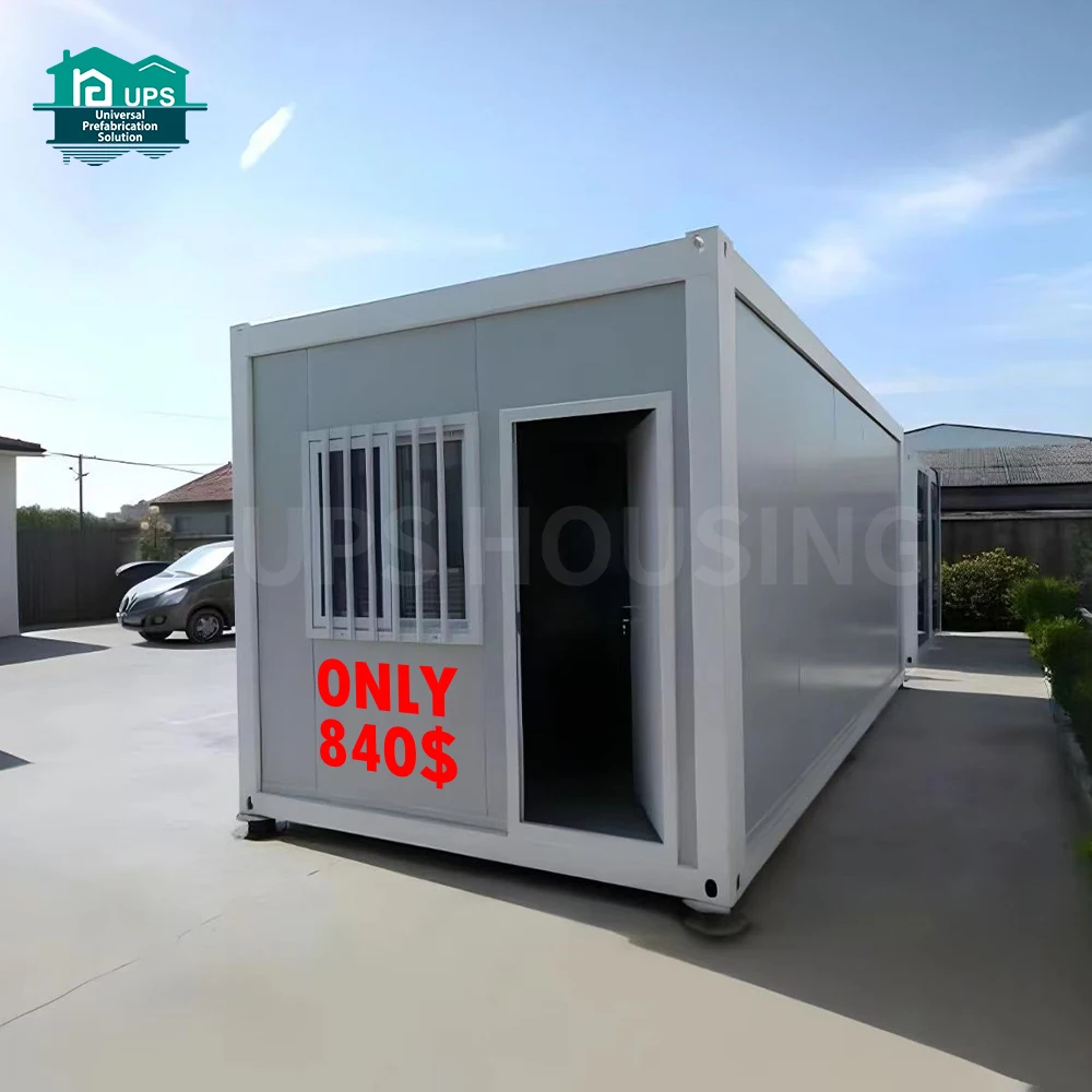 UPS Flat pack modular cabin prefabricated container house all weather one bed Detachable tiny house container villa