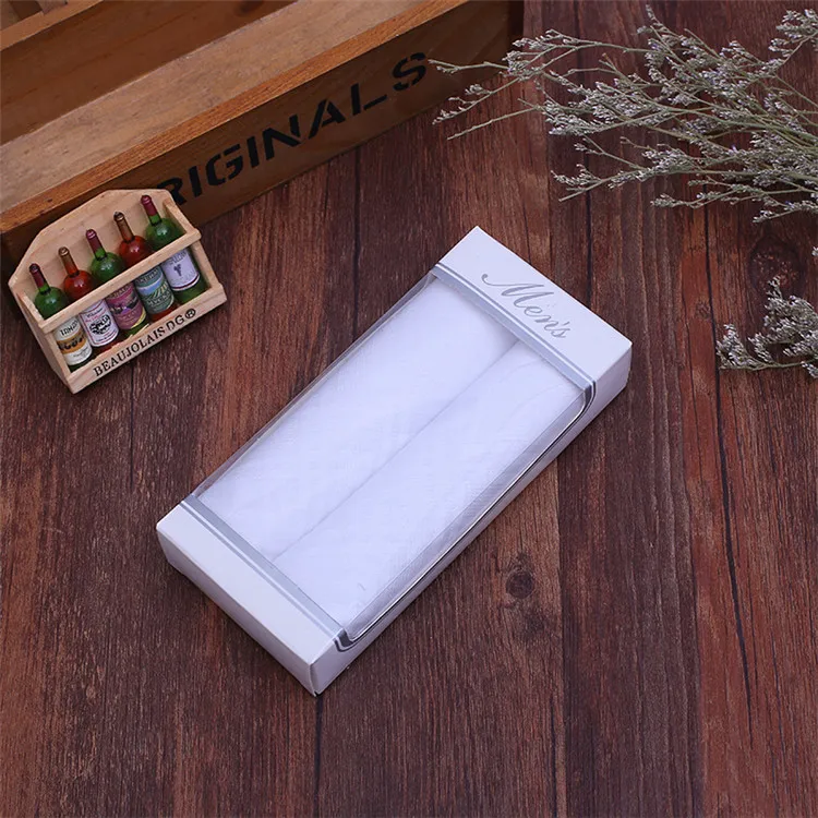 
Wholesale High Quality Cotton Pocket Square Mens Printed White Handkerchief 