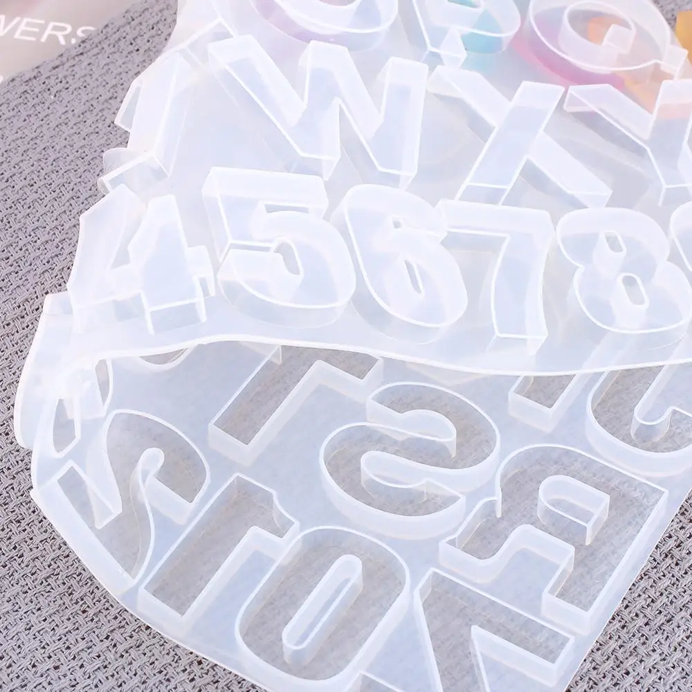 Alphabet silicone resin jewelry pendant molds cake fondant chocolate making baking molds