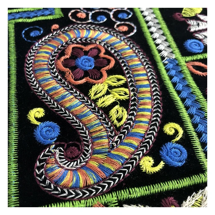 HA-16544 Bohemia new fashion Multicolor folk-custom Velvet luxury embroidered gown 3d fabric