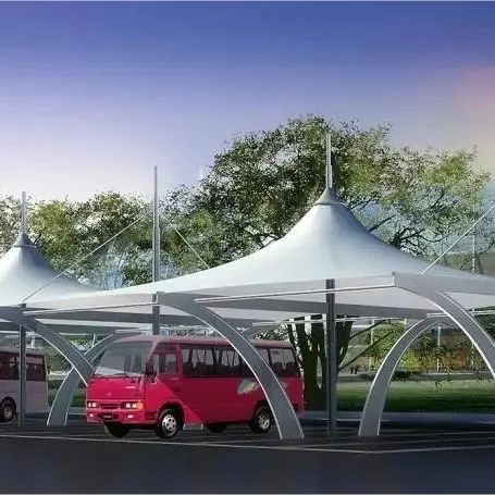 Outdoor Car Parking Shed PVDF Membrane Structure Sunshade Canopy