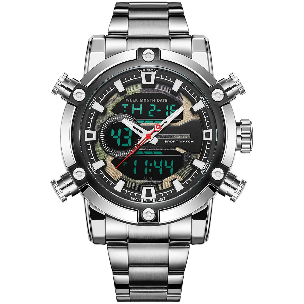 Men Watches Waterproof Sport Style Wristwatch Dual Display Male Watch For Men Clock