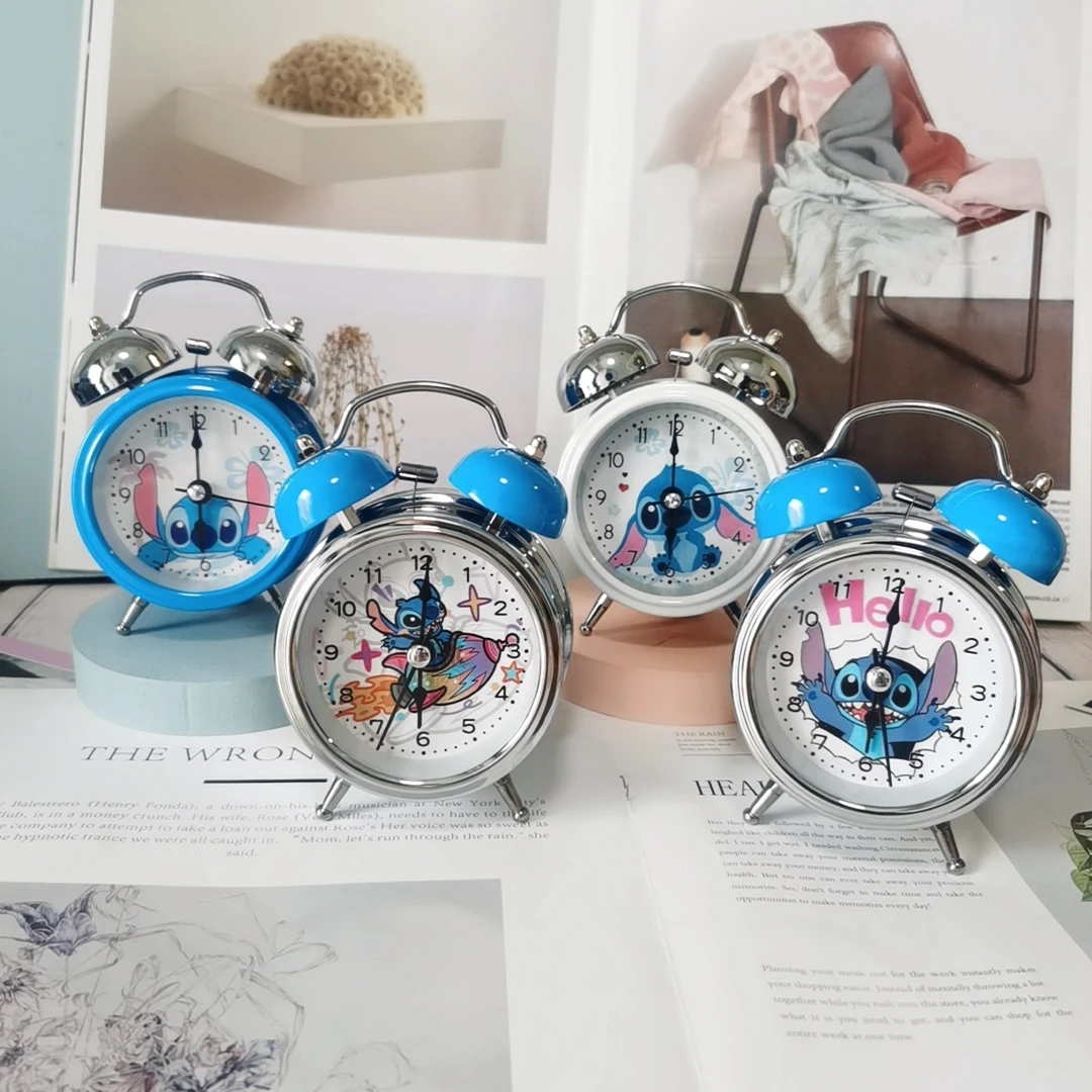 New  stitch stainless steel cute metal retro student alarm clock Student stationery