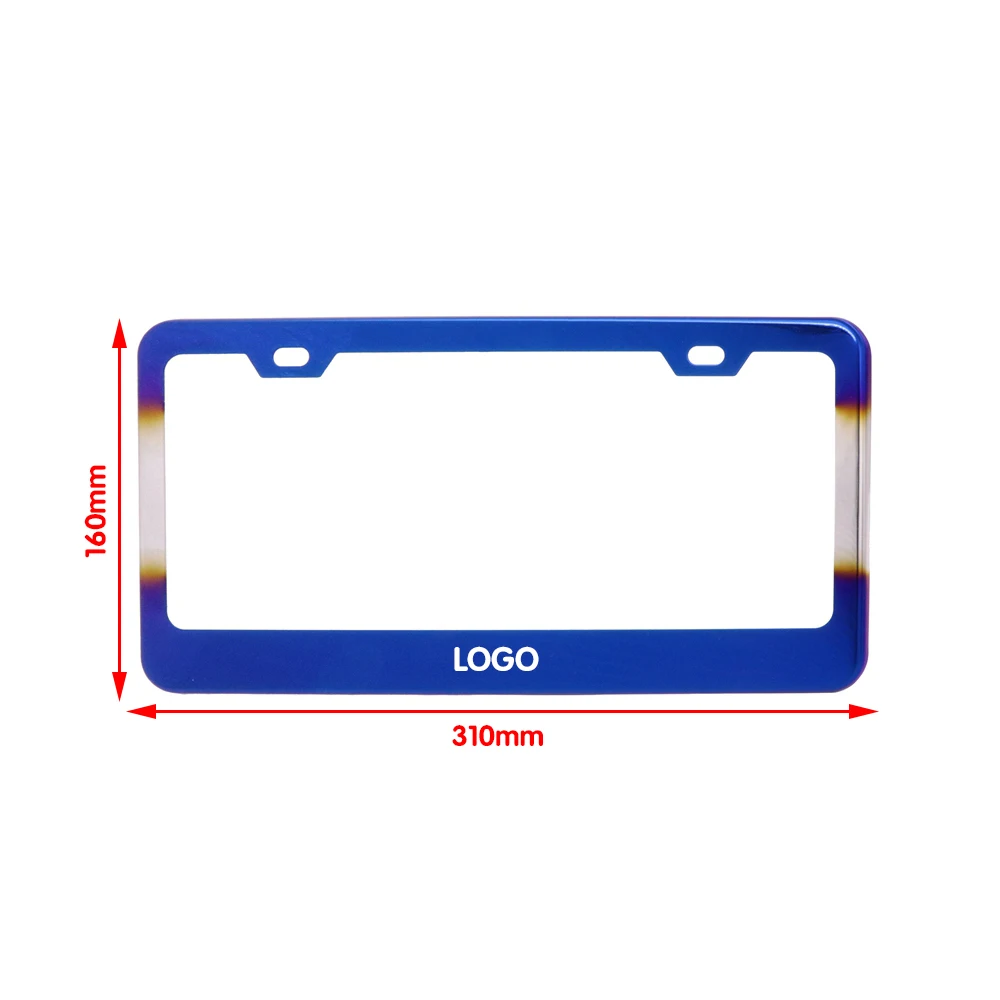 JDM TItanium Blue License Plate Frame Metal License Holder Tag Cover