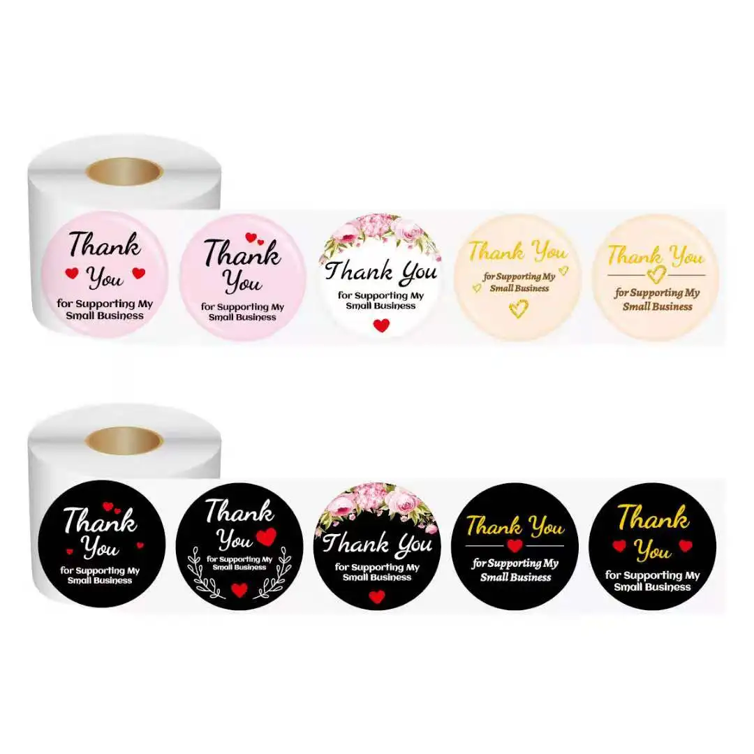 custom Sticker Logo Printing Custom Adhesive Brand Logo Round Label Rolls