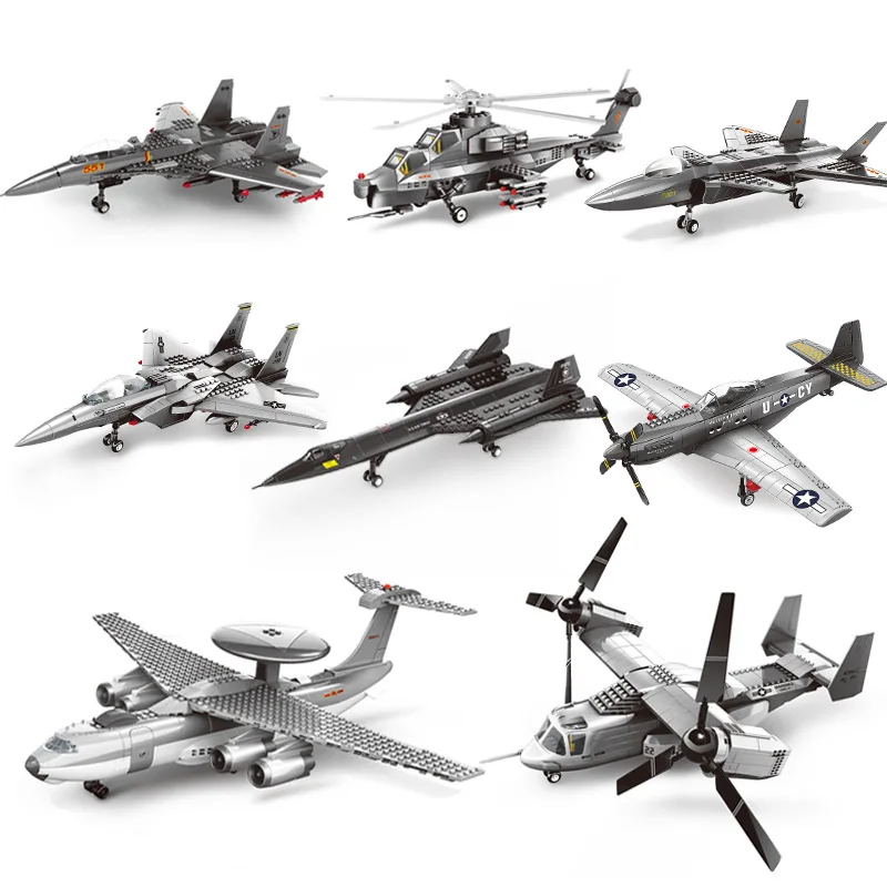 WANGE Building Block Toys Military Models 4001-5006 J-15 Combat Aircraft Army Construction Kits Compatible With Leading Brands