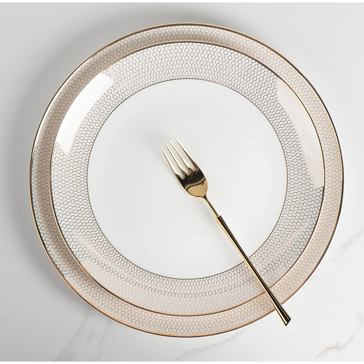 2023 new style Ceramic Dinner Set White Restaurant Quality Luxury Porcelain Dinnerware Sets New Bone China