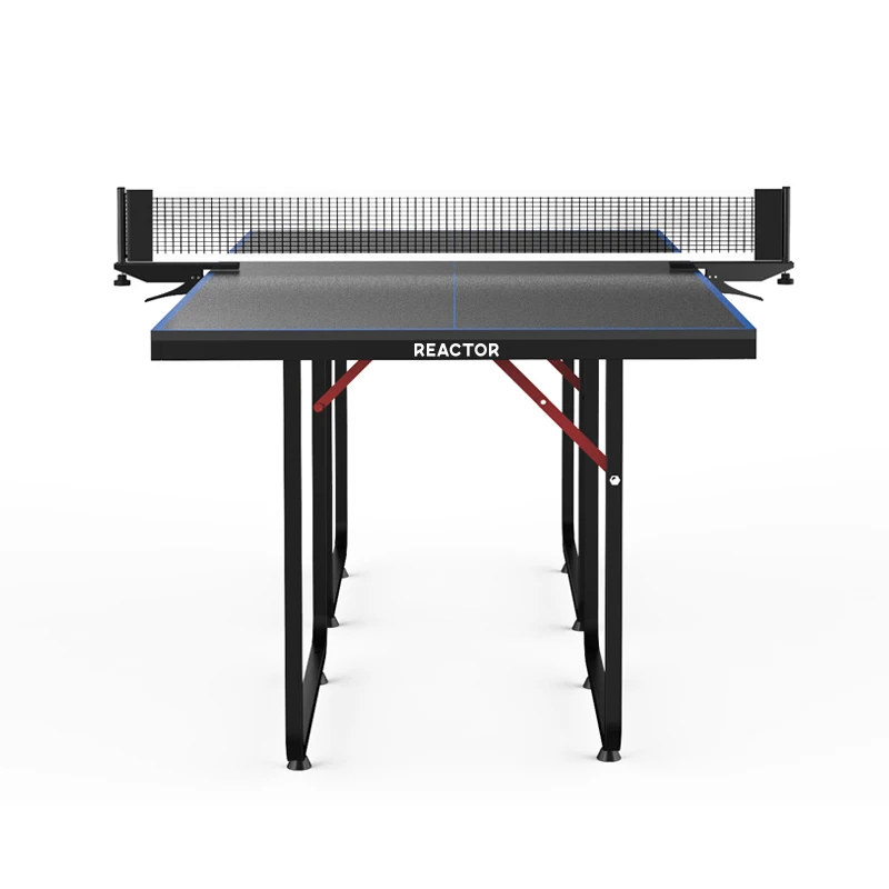 Mid Size Indoor Table Tennis Table with Quick Clamp Ping Pong Net and Post, Foldable Indoor Pingpong Table Black and Blue