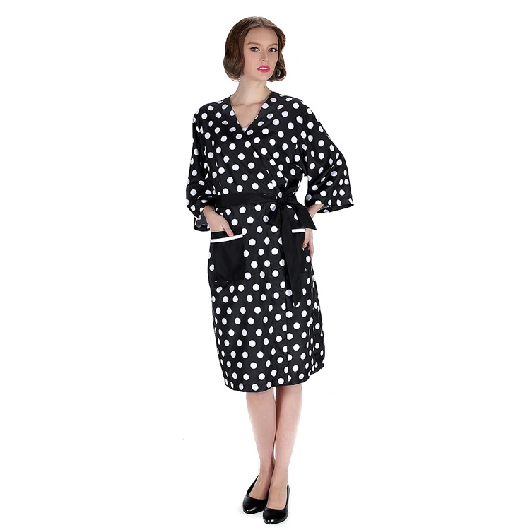 Custom Print Black Profesional Hair Salon Gown Barber Client Salon Robe