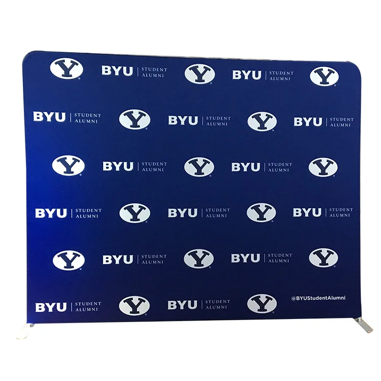 Custom 8X8 Media Exhibition Event Pipe And Drape Easy Install Tension Fabric Trade Show Backdrop Stand