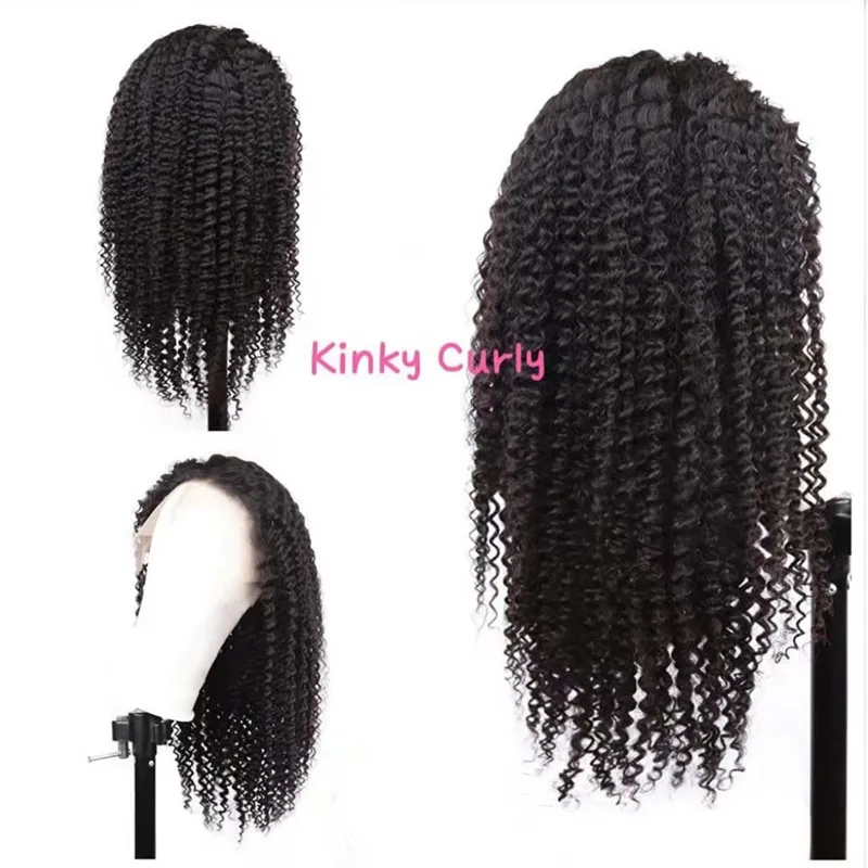 13X4 Water Wave Human Hair Wigs Lace Front Glueless 4x4 Closure Wig Brazilian Kinky Curly Transparent Lace Frontal Wig with Baby