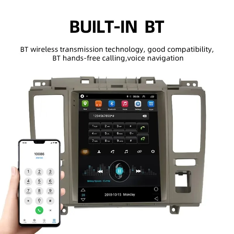 10.4 inch Vertical Screen Tesla style Car GPS Radio Android 10 Navigation Multimedia Player for Nissan Tiida 2008-2012