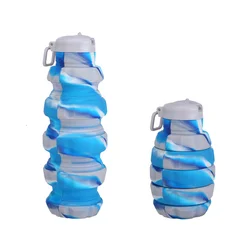 500ml Cover with suction nozzle silicone folding water bottle grenade shaped silicone water bottle