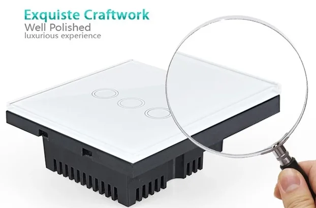 European Standard Touch Panel Wall Light Switch For Smart Home Remote Control 3 way wall light switch