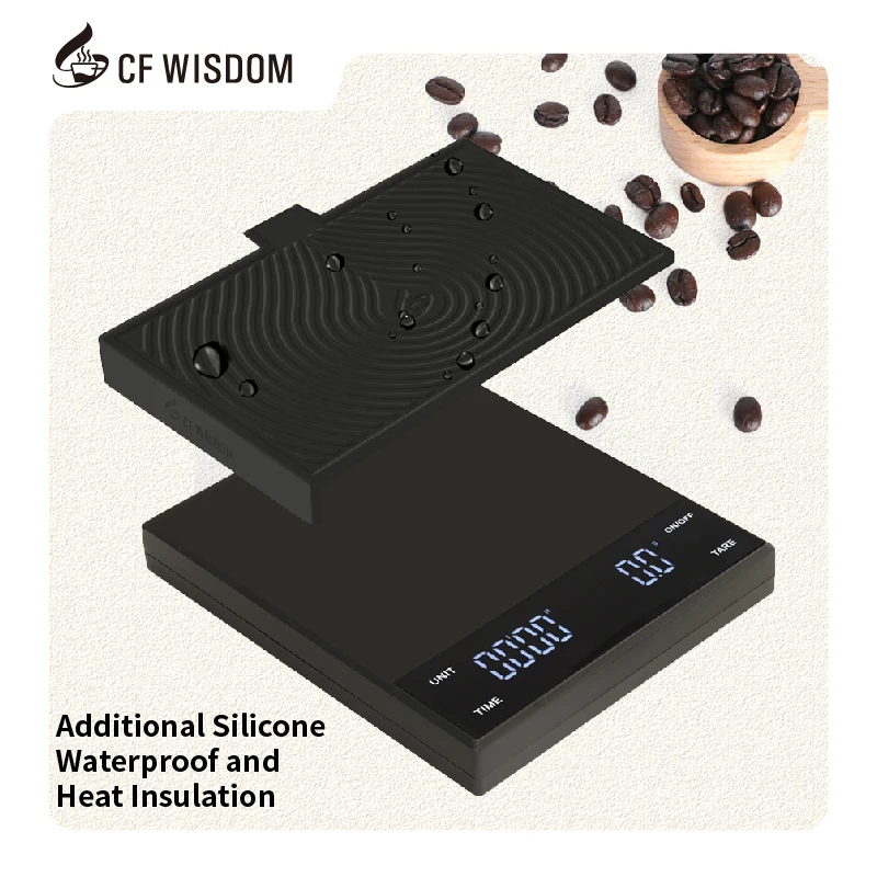 Custom Logo Wholesale LED Display Kitchen Coffee Scale With Waterproof Pad