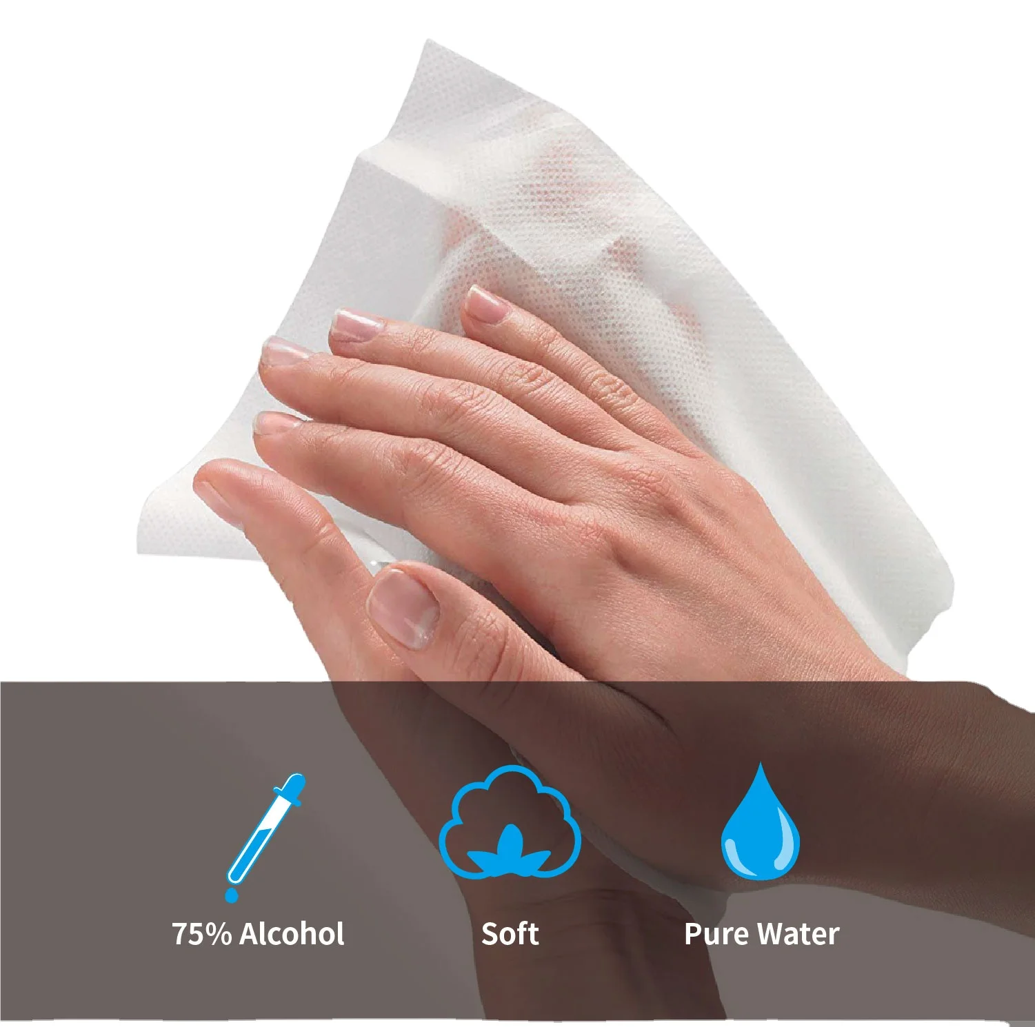 Biokleen Private Label OEM 100PCS Clean Fresh Hand Antibacterial Cleaning Wet Wipes