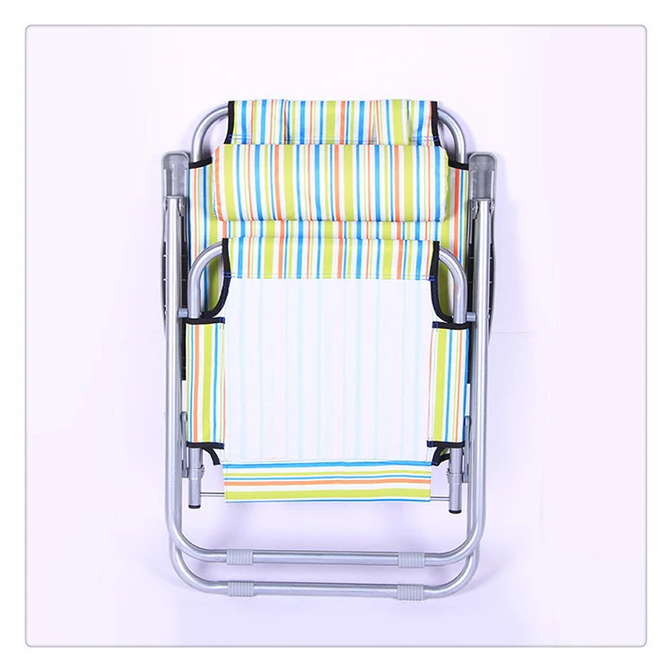 Facebook multifunctional metal beach chair single folding outdoor lounge chair for lunch break