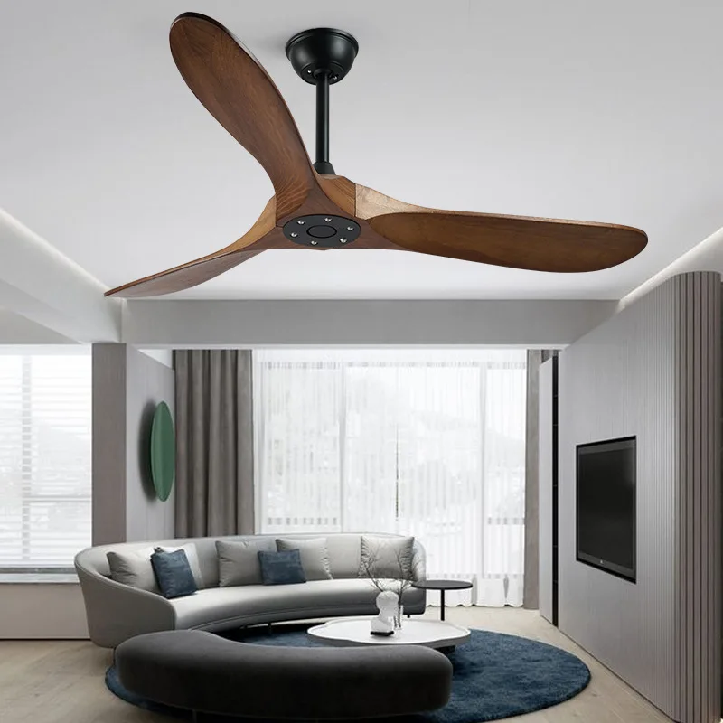 
High quality energy saving 3 solid wood blades ceiling fan with remote control 