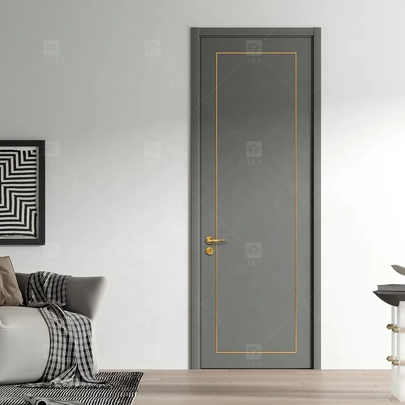Французский простой дизайн раздвижная внутренняя деревянная дверь новый спальни