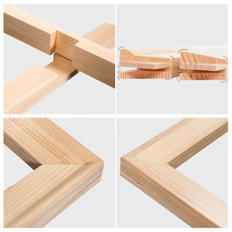 Solid Wood Canvas Picture Frame Kit DIY Stretcher Bars for Canvas Prints Diamond Oil Painting