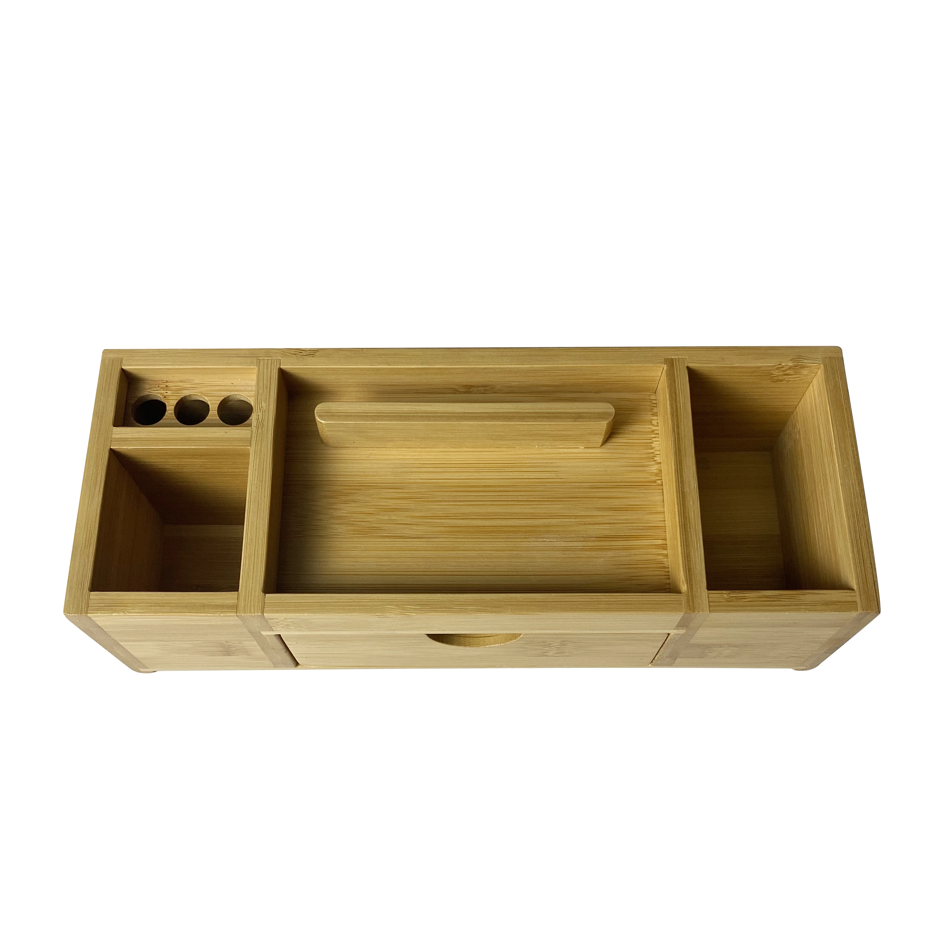 Bamboo Desk Organizer with Drawers for Home, Office Table Top Shelf Desktop Organizer