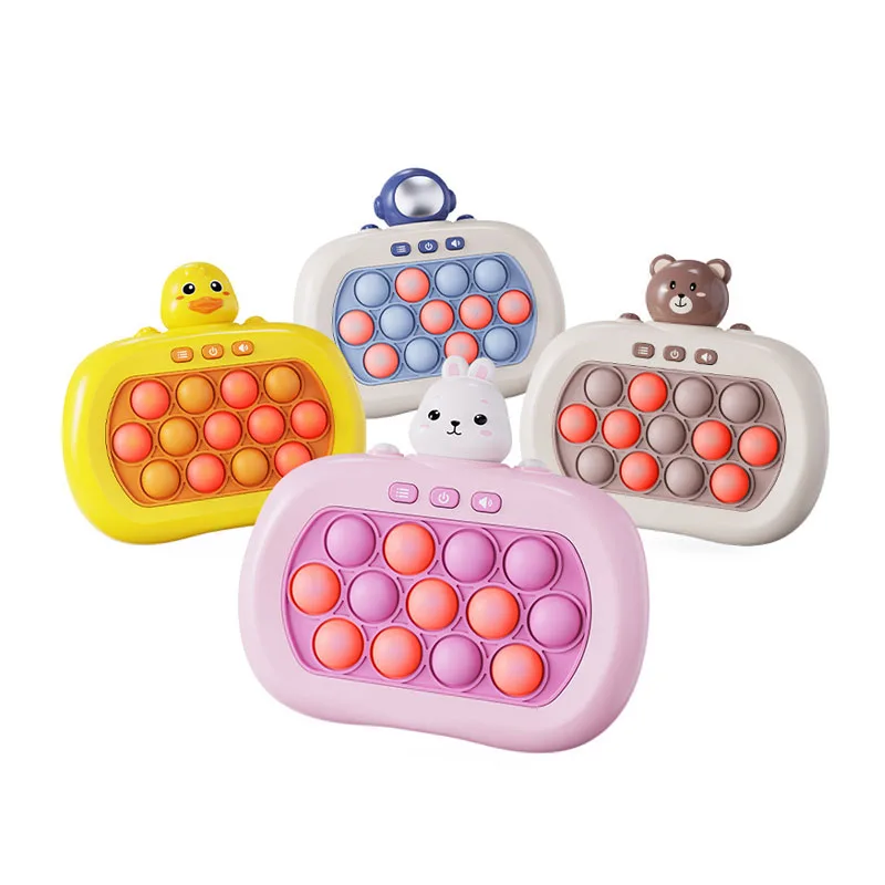 Quick Push Pop Game Handheld Puzzle Game Machine Squeeze Poppet Sensory Fast Push Bubble Toy for Kids Adults