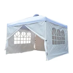 Hot Sale Pop Up Event Gazebo 3walls Tent White Trade Show Tent With Roman Windows
